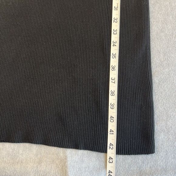 Bohme Rib Knit Bodycon Stretch Dress Black Short Sleeve Size Medium - Picture 4 of 10